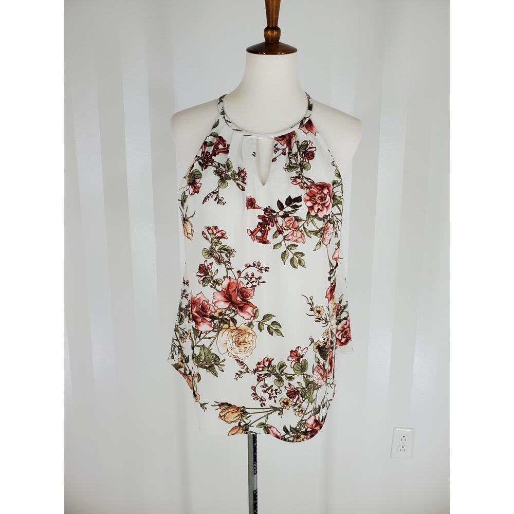 BLUE RAIN Women's Floral Print Sleeveless Top Sz S